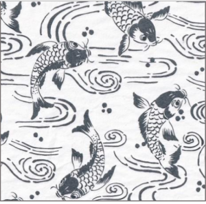 Koi Fish Black Tissue Transfer