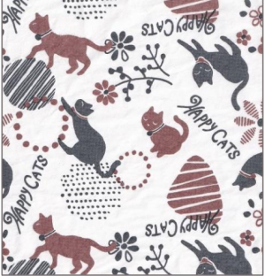 Happy Cats Navy Brown Tissue Transfer